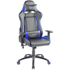 Cadeira Gamer Husky Gaming Blizzard Preto e Azul Com Almofadas Reclinável Descanso de Braço 2D HBL-BB