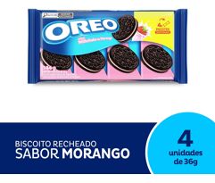Oreo Biscoito Recheado Milkshake de Morango Multipack 144G