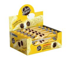 Caixa de Wafer Stick Recheado Chocolate Ouro Branco Lacta 25g 15 Unidades