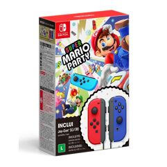 Controle Nintendo Switch Joy-Con vermelho e azul + Jogo Digital Super Mario Party HBCNADFJACF3