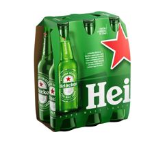 Pack 6 Long Necks Cerveja Heineken 330ml Premium Puro Malte Lager Pilsen