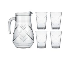 Conjunto de Jarra e Copos Nadir Maracatu em Vidro – 5 Peças