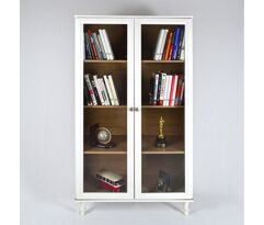 Estante Para Livros Ditália 2 Portas Vidro E-957