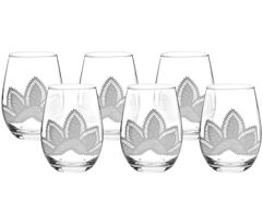 Jogo de 6 Copos de Vidro Mandacaru Martha Medeiros 500ml