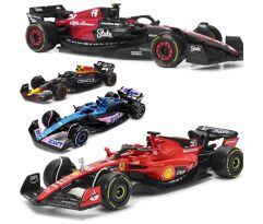 Miniatura Carro F1 Ferrari SF23 Red Bull RB19 Alpine A523 Alfa Romeo C43