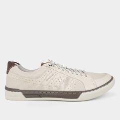 Tênis Couro Democrata Blend Masculino Branco+Marrom