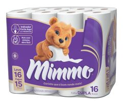 Papel Higiênico Folha Dupla Mimmo 16 Rolos 30m