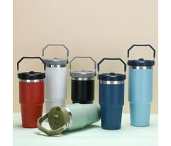 Copo Térmico em Aço Inoxidável Tampa e Alça 600ml