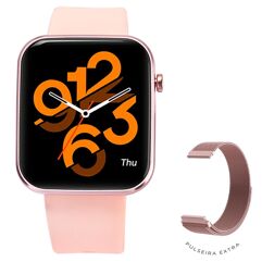 SmartWatch Kabum Smart 500 Rosé Pulseira Extra Rosé Magnético Compatível IoT Tuya KBSAC008