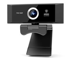 Webcam Kross Full HD 1080P Foco Manual Tripé Ajustável KE-WBM1080P