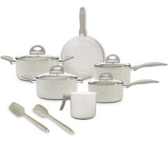 Conjunto de Panelas Brinox Ceramic Life Easy Antiaderente 8Pçs Vanilla 4789/515