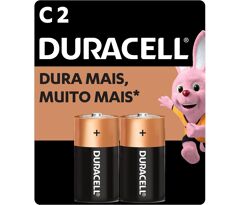Pilha Alcalina Duracell C Média Duracell com 2 Unidades