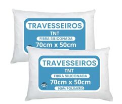 Kit 2 Travesseiro Firme Antialergico TNT fibra 100% siliconada