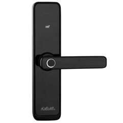 Fechadura Digital KaBuM! Smart 500 Biometria, controle via aplicativo, Vidro Preto (Com maçaneta) - KBSG001