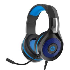 Headset HP DHE-8010 LED Azul Drivers 50mm USB e P2 Com Microfone Dobrável Preto e Azul