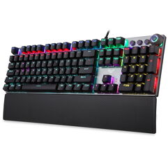 Teclado gamer QWERTY Aula Blue português Brasil com luz RGB