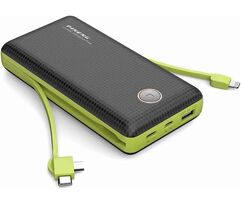 Power Bank 20000mAh com Carregamento Rápido Turbo 3 Saídas (USB-C + Micro USB) e 3 Entradas