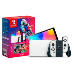 Console Nintendo Switch OLED Branco + Mario Kart 8 Deluxe + 3 meses do Nintendo Switch Online