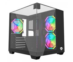 Gabinete Gamer Ninja Clear Cube Mid Tower Vidro Temperado M-ATX 3 Fans ARGB GN-CS-CLMAB3F