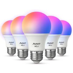 Kit 5 Lampadas Led Smart Inteligente Wi-fi 2.4 GHz Alexa google 10w RGB E27 110v/220v Neo Avant