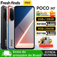 POCO M7 Versão Global Smartphone Snapdragon 685 IP64 7000mAh bateria Immersiva 6,9 "FHD + display NFC 33W