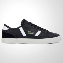 Tênis Couro Lacoste Sideline Pro Masculino Preto+Branco