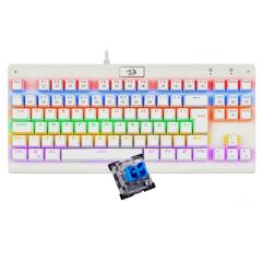Teclado Mecânico Gamer Redragon Dark Avenger, Rainbow Switch, Branco Lunar White K568W-R (PT-BLUE)