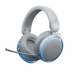 Headset Gamer Sem Fio Machenike GX60 Surround 7.1 Drivers 53mm ANC LED BLUE Wireless 2.5Ghz Bluetooth 5.4 Cinza GX60