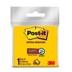 Post-it, 3M, Bloco de Notas Adesivas, Amarelo, 76mm x 76mm, 45 Folhas