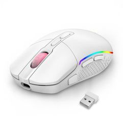 Mouse Gamer Sem Fio Redragon Invader Pro RGB 10000 DPI Wireless Branco M719W-RGB-PRO