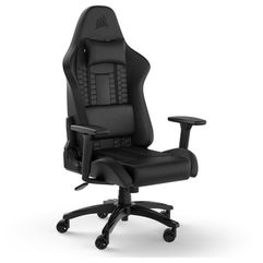 Cadeira Gamer Corsair TC100 Relaxed Leatherette Até 120Kg Almofadas Reclinável Cilindro de Gás Classe 4 Preto CF-9010050-WW