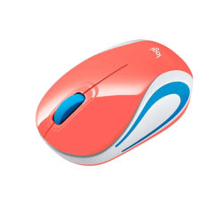 Mini Mouse sem fio Logitech M187 com Design Ambidestro Coral