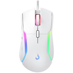 Mouse Gamer Rise Mode Laser White RGB 16000 DPI 9 Botões Branco