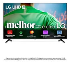 Smart TV LG UHD AI UA75 65 polegadas HDR10 Pro Processador α7 AI Ger8 webOS 25