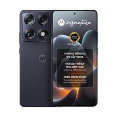 Smartphone Motorola Signature 5G 512GB 24GB (12GB RAM + 12GB RAM Boost) 3 cameras 50MP Sony Lytia e Zoom 100x Tela 1.5K extreme Amoled 165hz