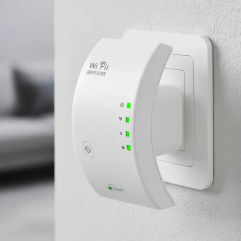 Repetidor De Sinal Wifi Roteador Wireless Amplificador Potente Sem Fio Turbo Cor Branco 1800mbps Longo Alcance Internet Porta Ethernet Davely
