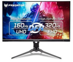 Monitor Acer Predator Dual Mode 4K 160Hz ou FHD 320Hz FreeSync HDR 400 DCI-P3 90%