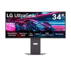 Monitor Gamer LG UltraGear Curvo 34G600A-B 34" QuadHD 2K UltraWide 1800R 160Hz 1ms (MBR) AMD FreeSync Premium HDR10