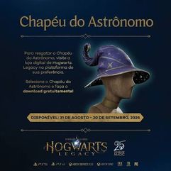[DLC] Chapéu de Astrônomo do Hogwarts Legacy Ficou Grátis para Resgate – PC Playstation XBox Nintendo Switch 2