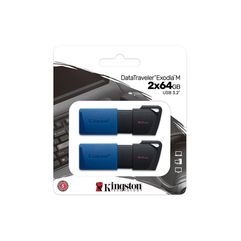 Kit Com 2 Pen Drives 64GB Kingston DataTraveler Exodia M USB 3.2