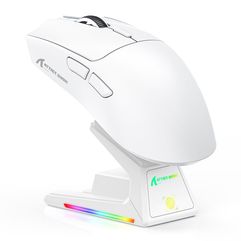 Mouse Gamer sem Fio Attack Shark X1 com Base de Carregamento Magnético RGB Tri-Mode 40.000 DPI Sensor Óptico PAW3395 PRO 6 Botões