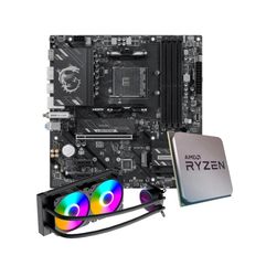 Placa Mãe MSI B550M Gaming Plus WiFi6E + Processador AMD Ryzen 7 5700X + Water Cooler MACH1 Logic